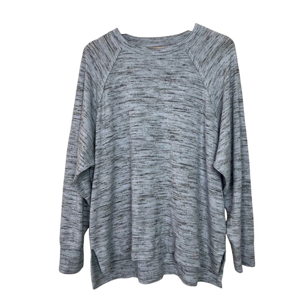 Aerie Women's Medium Ice Blue and Gray Heather Super Soft Long Sleeve Shirt